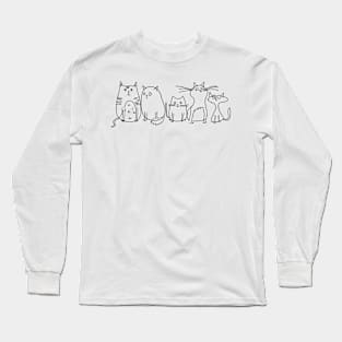 Line art cats Long Sleeve T-Shirt